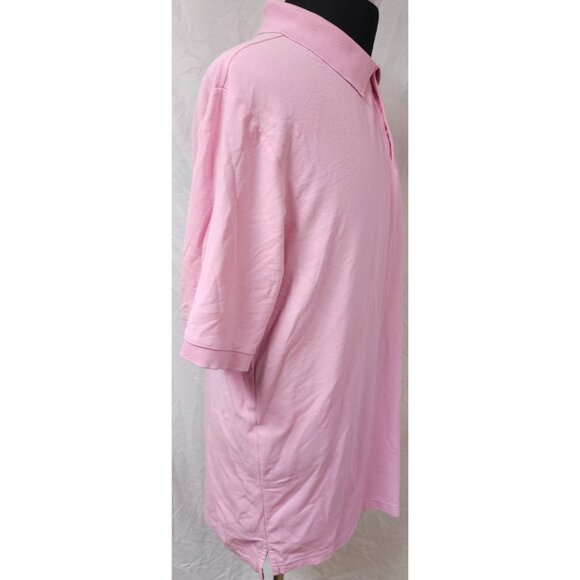 US Polo ASSN Mens 2XLT Pink Short Sleeves Ultimate Pique Blue Pony Polo Shirt - Picture 6 of 10